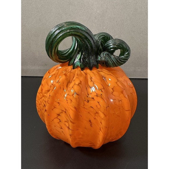 Hand Blown Art Glass Pumpkin - Picture 7 of 8